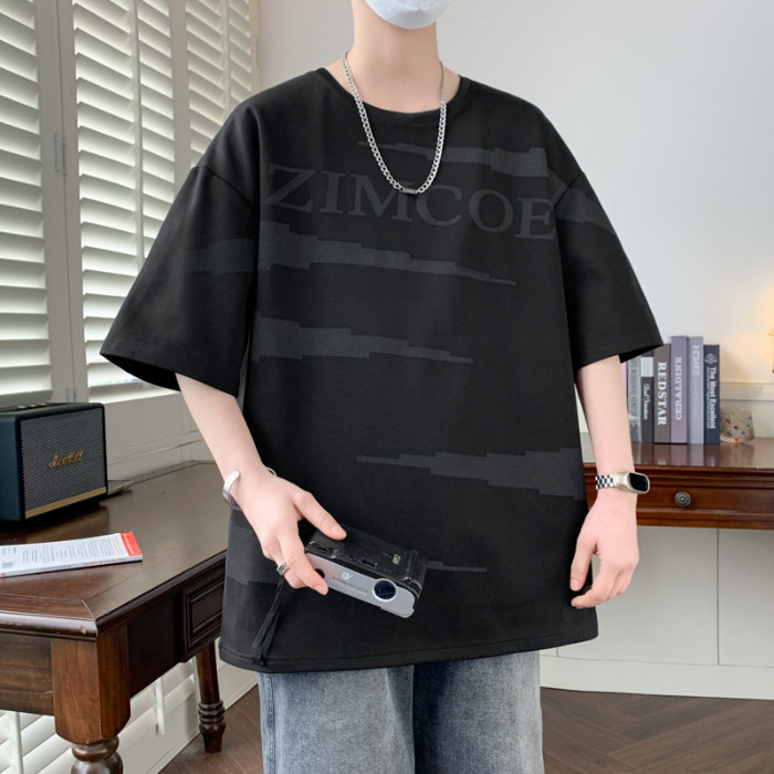 2025 NEW 2025M-8XL 2025 Summer Short Sleeve 7A Antibacterial Plus Size Trendy Irregular Design Print