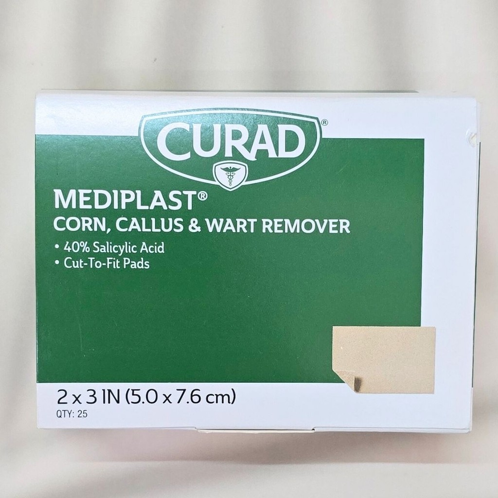 [Curad®] Mediplast Corn Callus & Wart Remover 25 Pads แผ่นแปะตาปลา แผ่นแปะหนังหนาด้าน