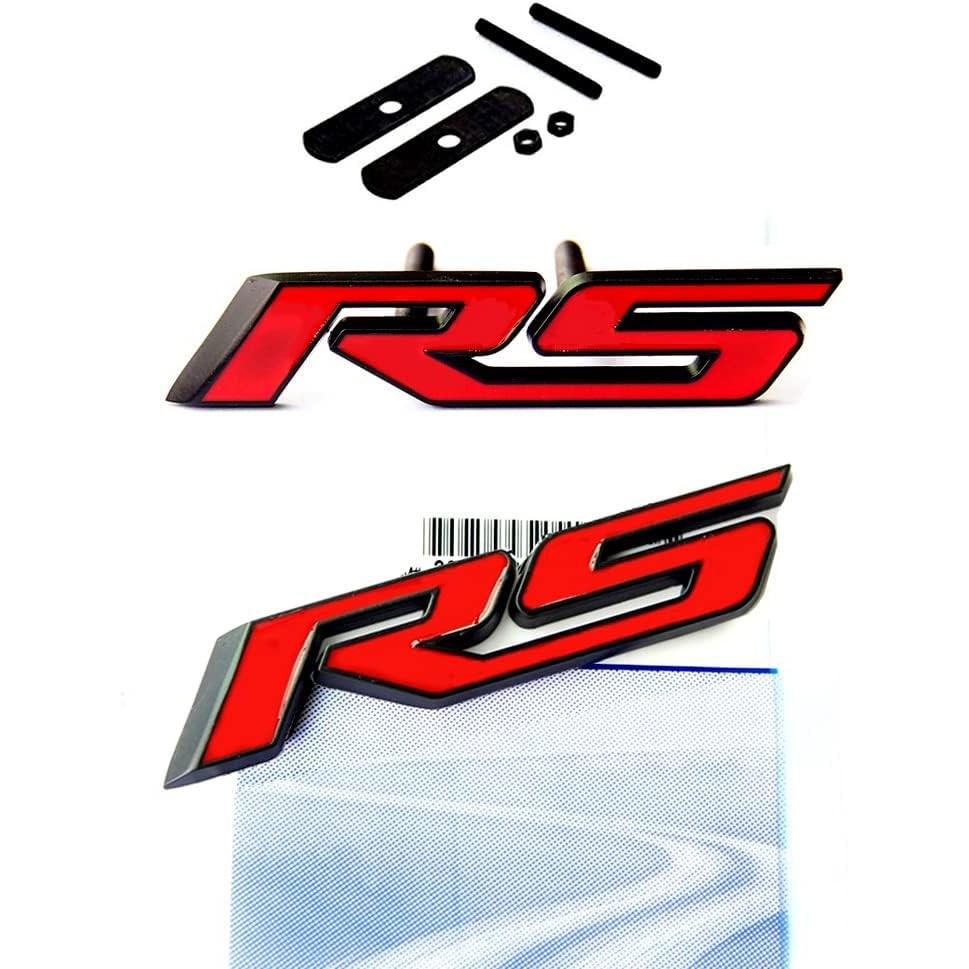 Yoaoo 1x OEM Black Rs Emblem Grille Plus Decal Badge 3D โลหะใช้งานร่วมกับ Zl1 1LE Series Matte สีดํา