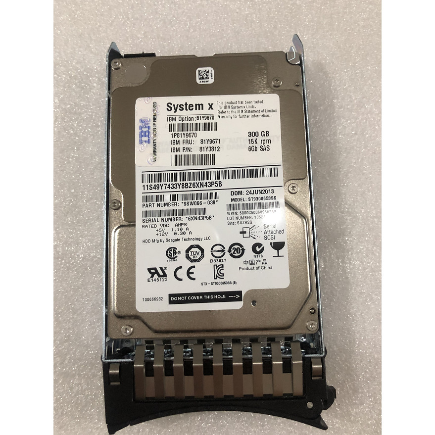 IBM 81Y9670 300G 15K SAS 2.5 6GB 81Y9671 81Y3812 ฮาร์ดไดรฟ์เซิร์ฟเวอร์