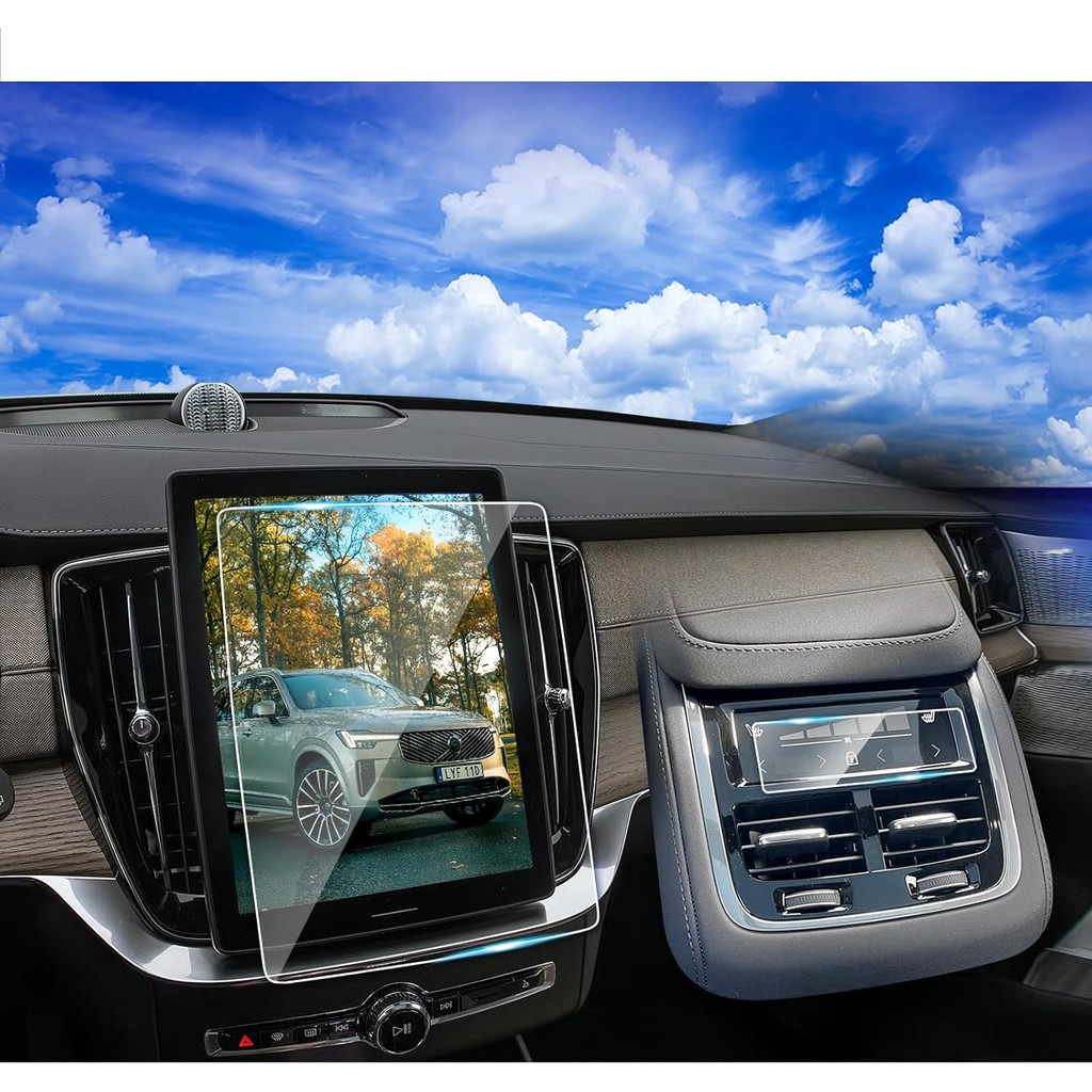 2Pack-2025 Volvo XC90 ป้องกันหน้าจอสําหรับ 2025 2026 Volvo XC90 11.2 นิ้วด้านหน้าและด้านหลัง AC ฟิล์