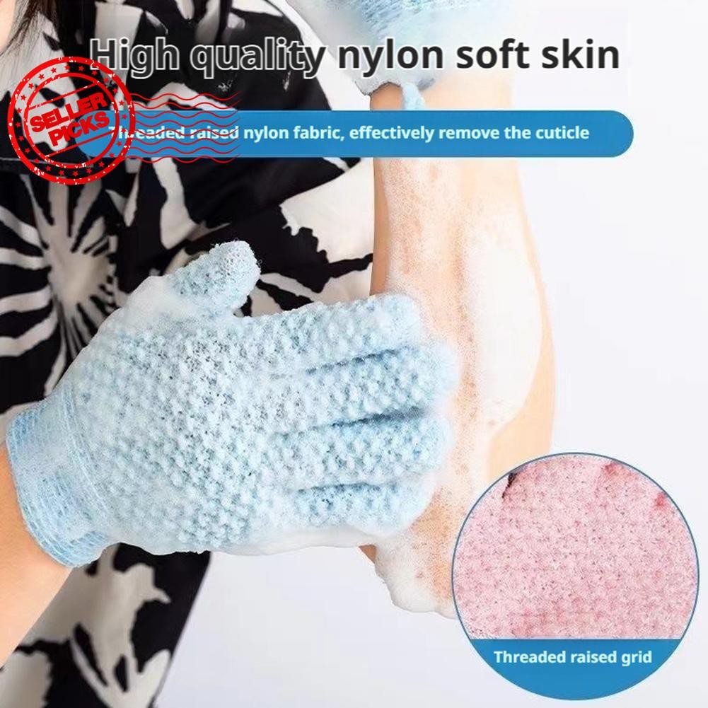 ถุงมืออาบน้ํา Exfoliating Bathroom Scrubber Foam Scrub Five Skin Bath Body Fingers H6