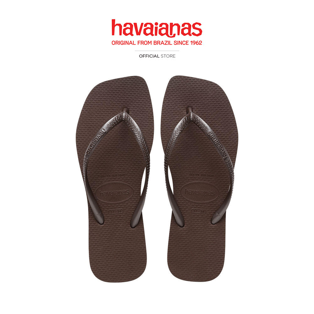 HAVAIANAS รองเท้าแตะ Slim Square Flip Flop DARK BROWN 414830107273F_F5BRXX