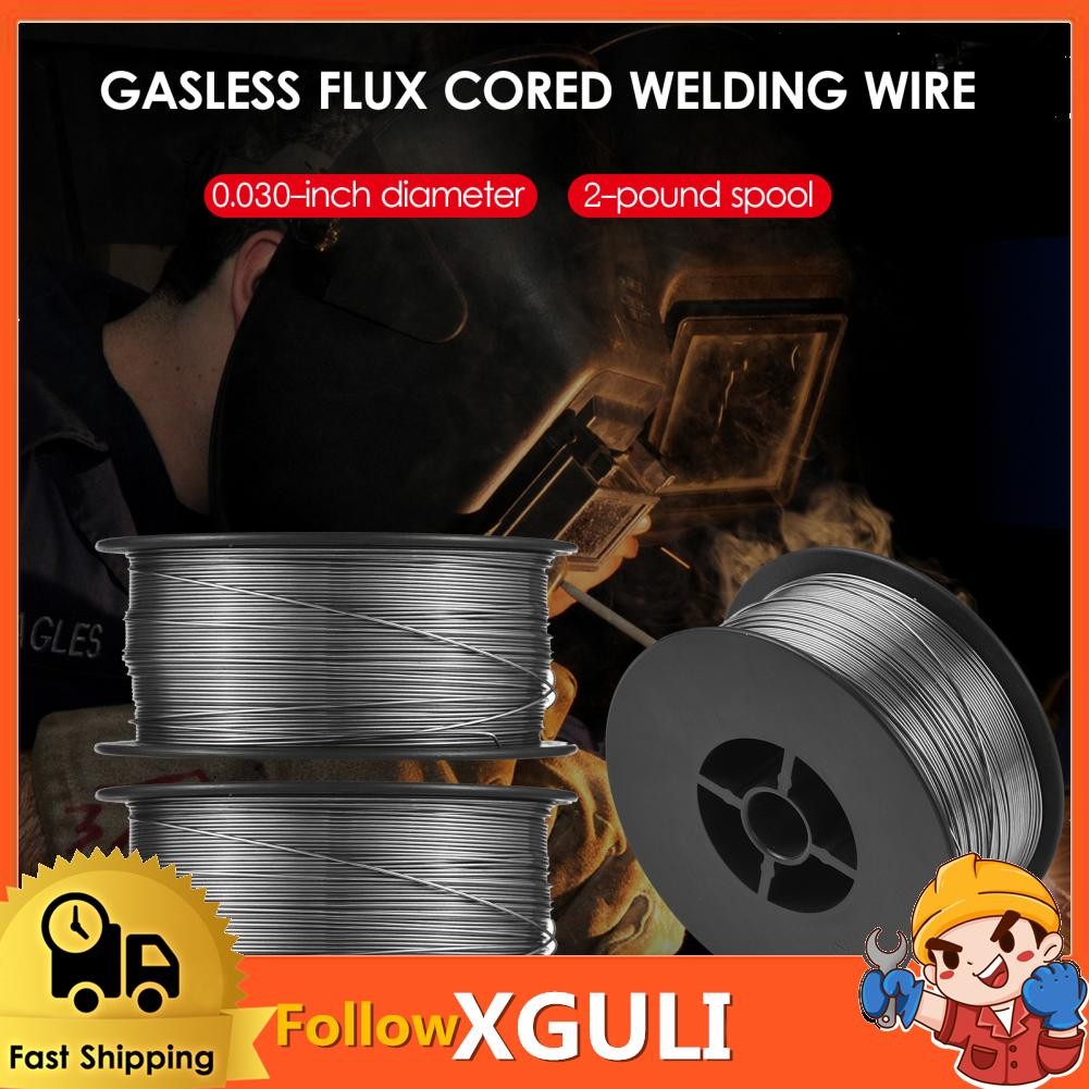 Xguli 0.03 นิ้ว 6.61 ปอนด์ฟลักซ์ฟลักซ์ลวดเชื่อมแก๊สการเชื่อมแบบไม่มีสปูล-ป้องกันตัวเอง 0.8 มม. 3kg/6