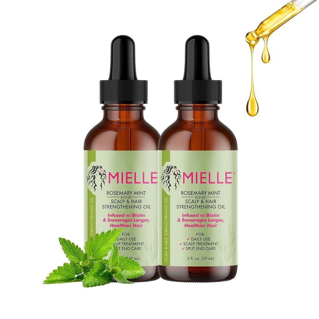 Pack of 2 Rosemary Oil for Hair, Rosemary Oil & Mint Hair Oil for Hair Growth 59 ml, Organic Rosemar