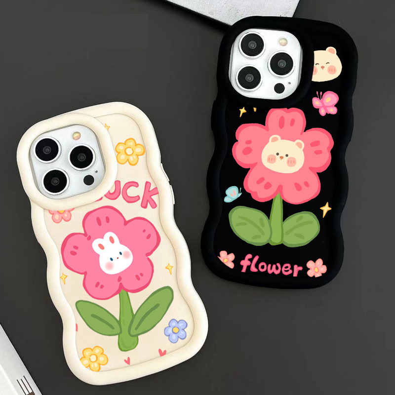 SAMSUNG ดอกไม้หมีกระต่ายกรณีSamsung M55 M15 M54 M14 M34 F34 F23 F54 F15 M06 F55 C55 S24FE S23FE S24U