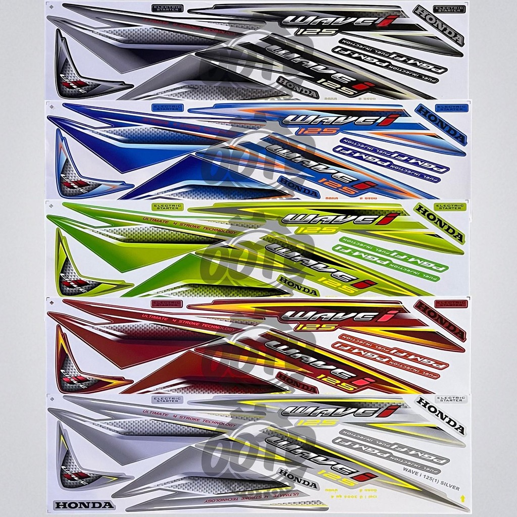 Honda Wave 125i (1) Siam Motor Stiker Body Cover Sticker Stripe Automotive Motorcycle