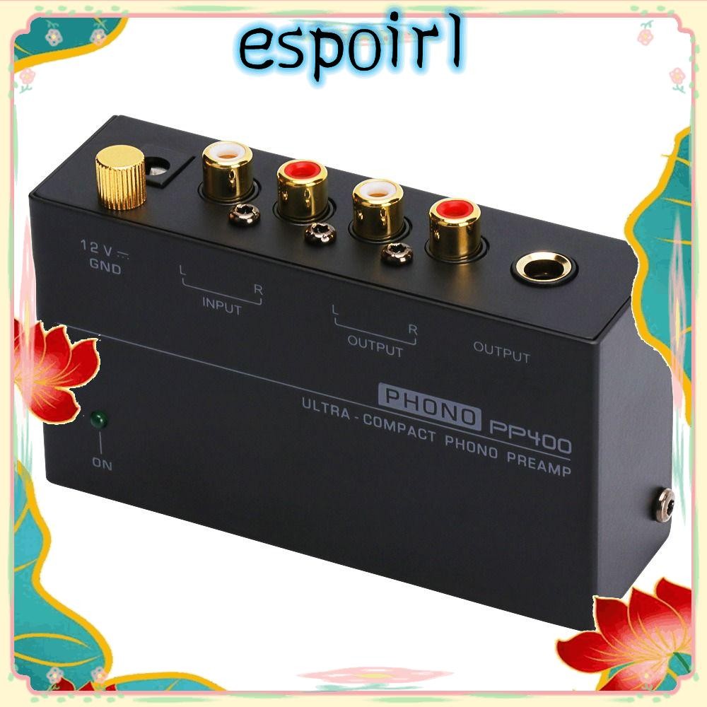 ESPOIR PP400 Phono Preamp Preamplifier, RCA 1/4 นิ้วรองรับอินเทอร์เฟซ TRS ขนาดกะทัดรัดพิเศษ Preampli