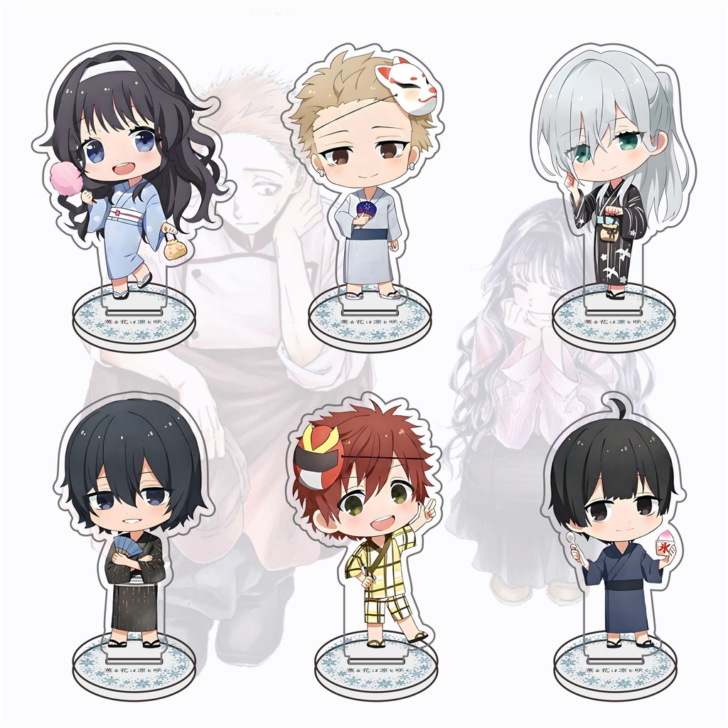 อะนิเมะ Chibi ดอกไม้หอม Blooms พร้อม Dignity อะคริลิคตัวเลข Rintaro Kaoruko ตัวอักษรรุ่น, ตกแต่งโต๊ะ