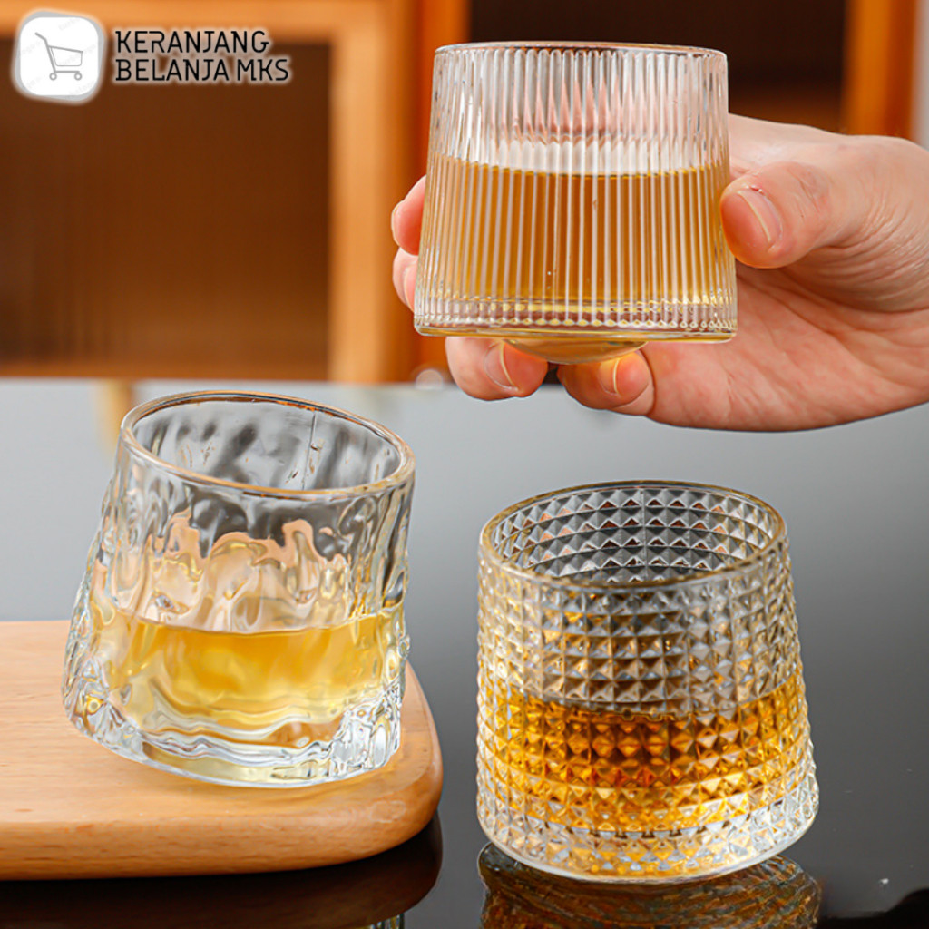 SPINNING GLASS CUP WHISKEY COGNAC WINE GLASS CUP 150ml