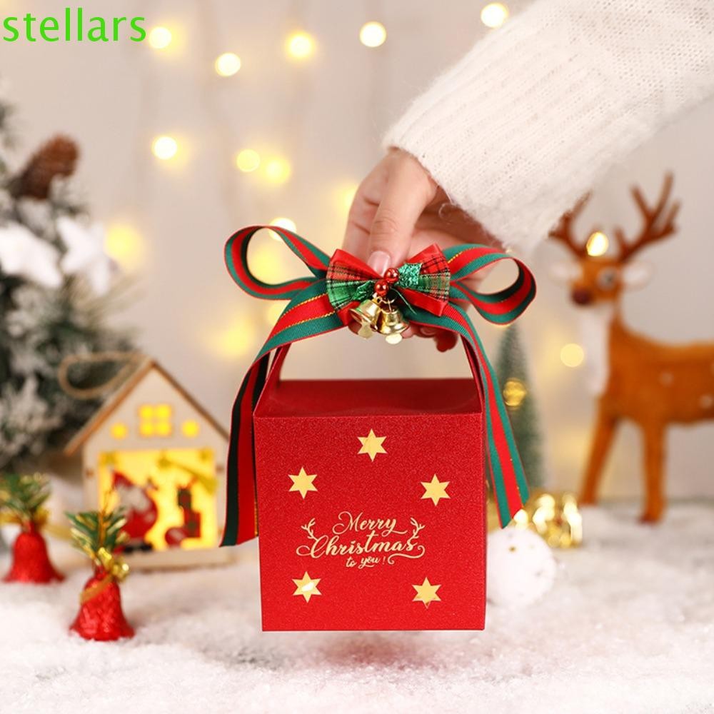 STELLARSYNC 6 ชิ้นกล่องบรรจุภัณฑ์ของขวัญคริสต์มาส,สแควร์ Hot-stamping Christmas Candy Box, Baking Pa