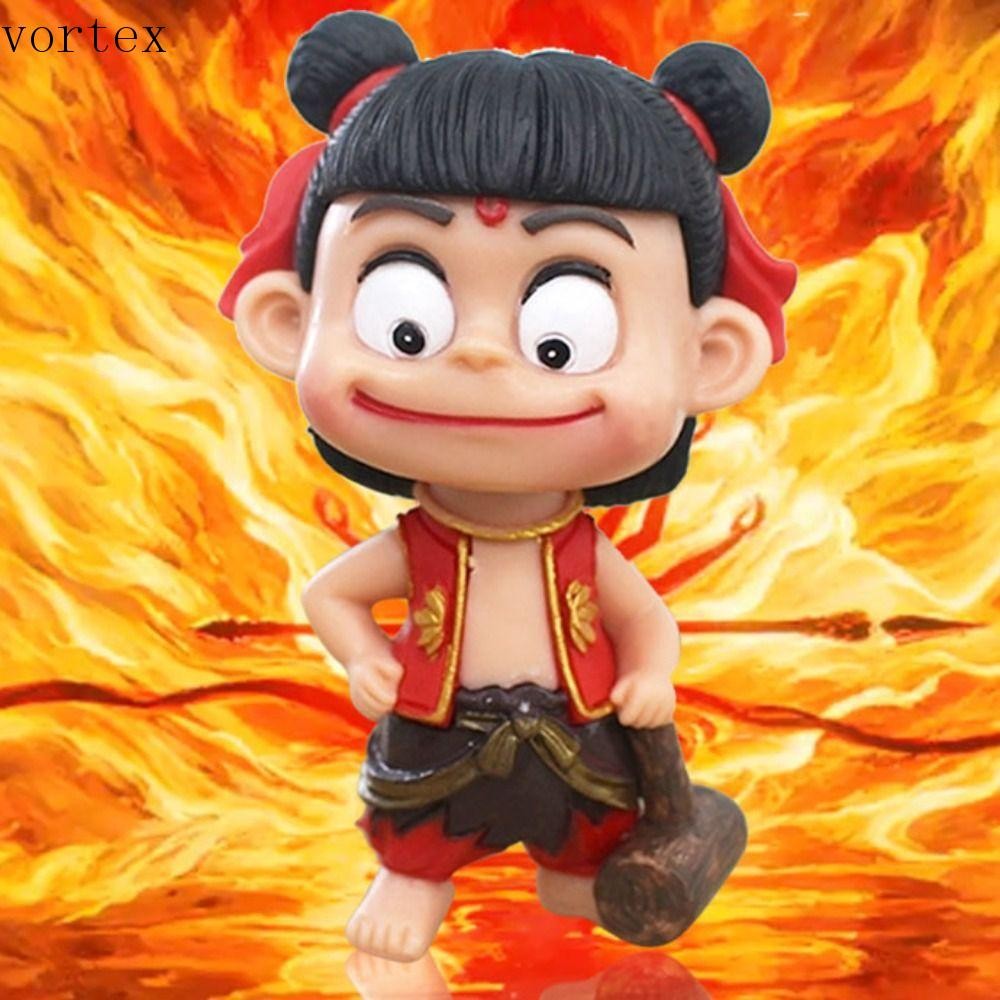 VORTEXG NeZha2 Action Figure,รูปปั้นQ Versie NeZha2 ของเล่น,หุ่นตกแต่งโต๊ะอะนิเมะตุ๊กตาPVC NeZhaตัวเ