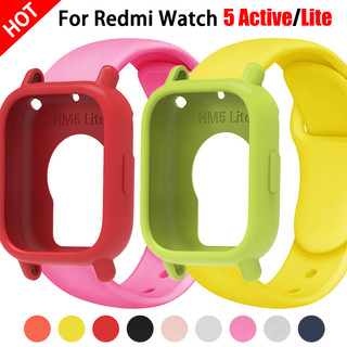 2 in 1silicone Case + Strap สําหรับ Redmi Watch 5 Active ฝาครอบป้องกันสําหรับ Redmi Watch 5 Lite Soft Sport เปลี่ยนสร้อยข้อมือ