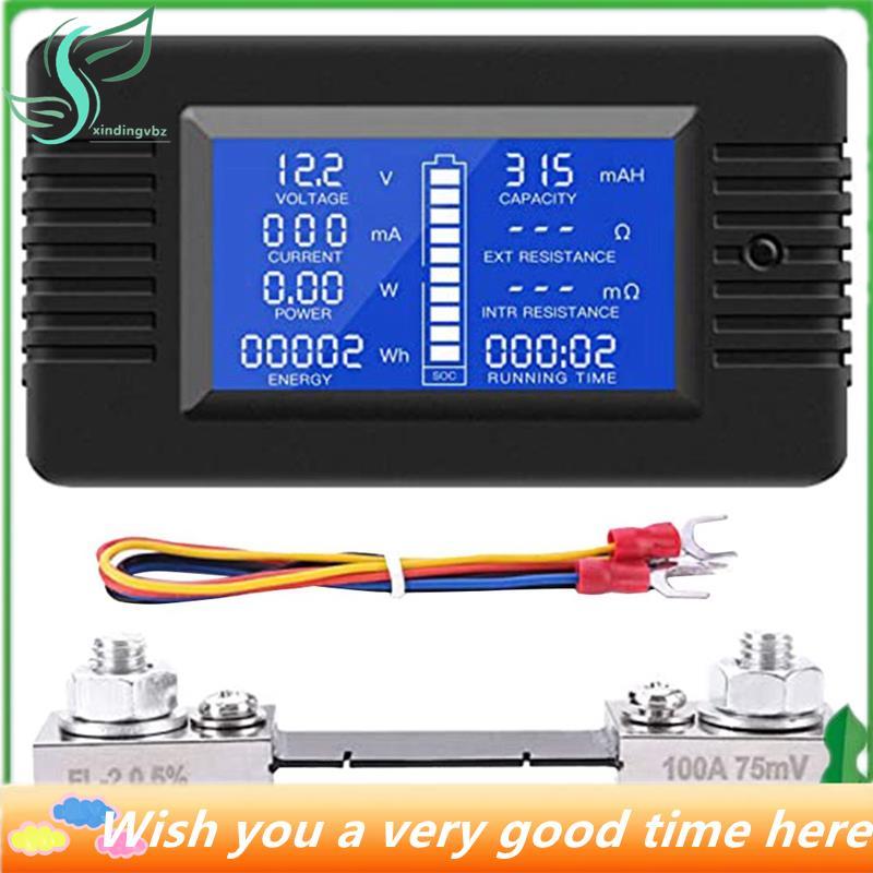 ^Star^ DC Battery Monitor Power Meter Ammeter Digital DC 0-200V Shunt 100A มัลติมิเตอร์,มิเตอร์โวลต์