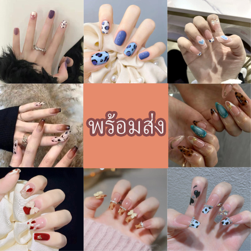 เล็บปลอมลายเสือดาว เท่และโดดเด่น ติดง่าย สวมสบาย มีส่งด่วน