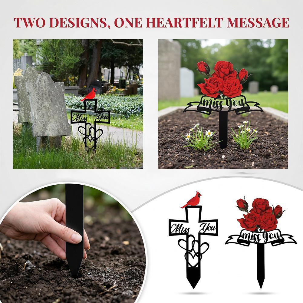 Memorial Grave Markers Weatherproof Metal Cemetery Decorative Remember To Memorial E0g0