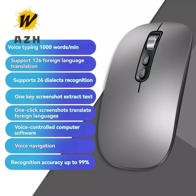 เมาส์ไร้สาย AI Smart Voice แปลงเสียงเป็นข้อความ Bluetooth 2.4G thumbnail 4