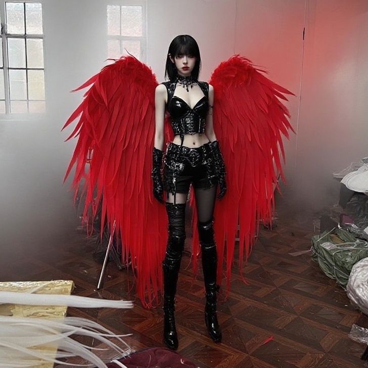 Red Wings Influencer Clock-in Wings Dark Wings Gothic Wings ปีกขนาดใหญ่ Travel Shooting Live Wings