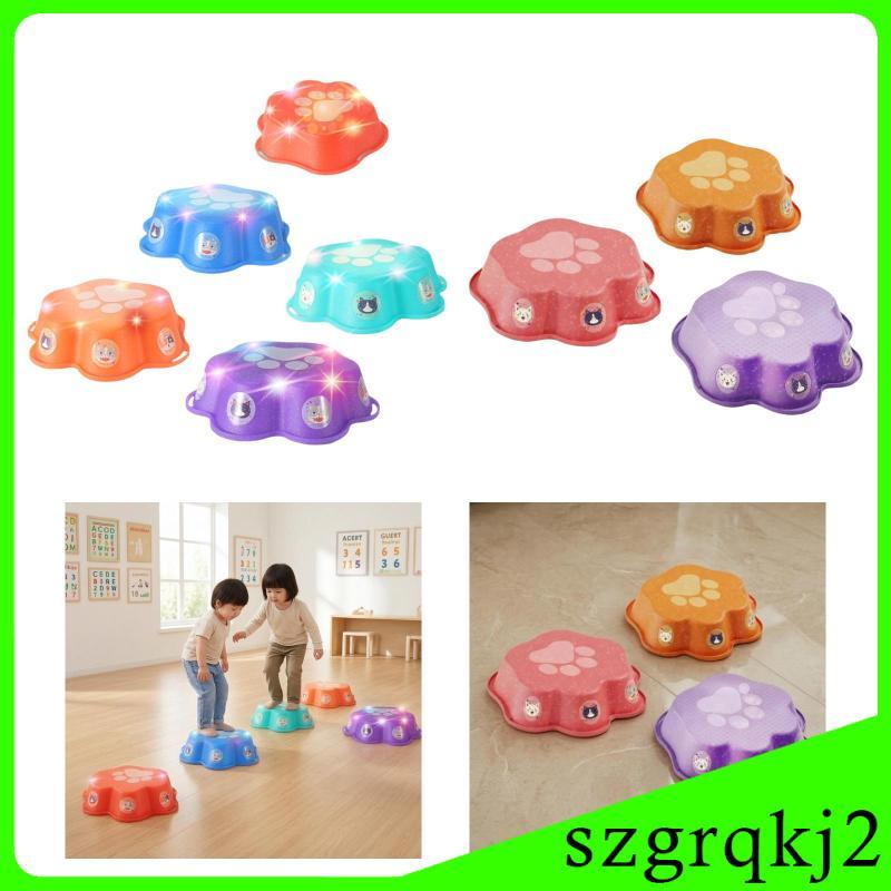 [Szgrqkj2] Light up Stepping Stones เกมการเรียนรู้ตลก Anti Slip Reusable Step Stone Sensory ของเล่น