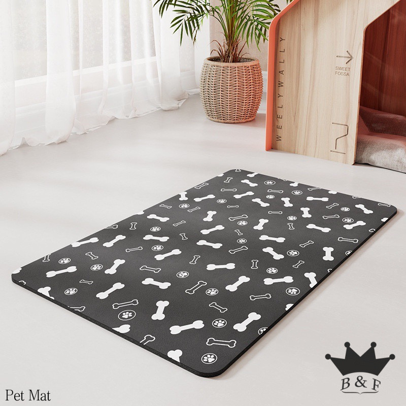 แผ่นปูพื้นหนังกันน้ํา Cuttable Simple Easy Care Eating Mat สําหรับลูกสุนัขและแมวสัตว์เลี้ยง