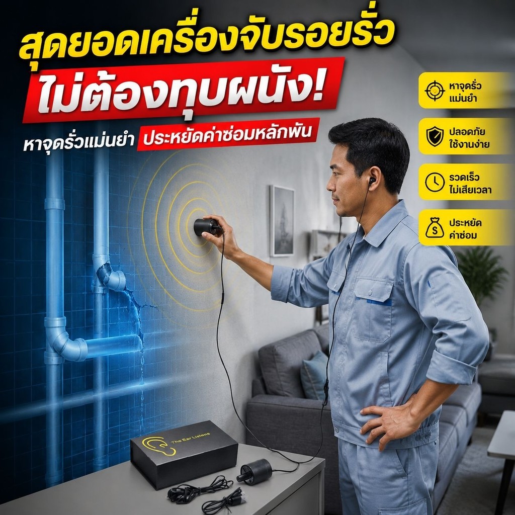 เครื่องตรวจจับการรั่วไหลของ ที่มีประสิทธิภาพสําหรับระบบประปาและความร้อนในประเทศ/เครื่องตรวจจับรั่ว/ประปา/ท่อความร้อน