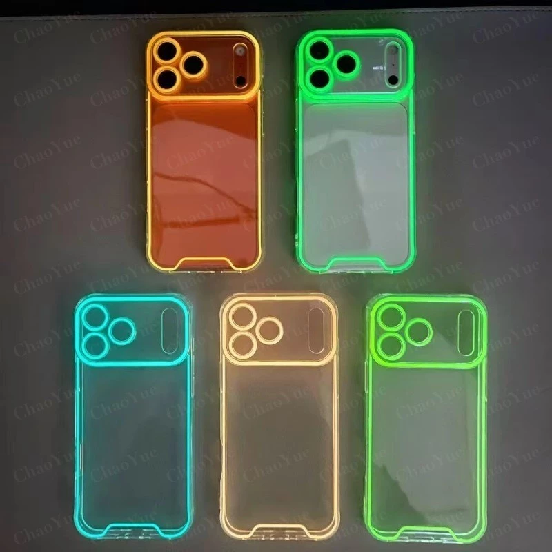 Bright Clear สีซิลิโคน Glow-in-the-dark Soft เคสโทรศัพท์สําหรับ IPhone 17 16 15 14 Plus 13 12 11 Pro Max กันกระแทกโปร่งใสนุ่มกรณีปกหลังป้องกัน