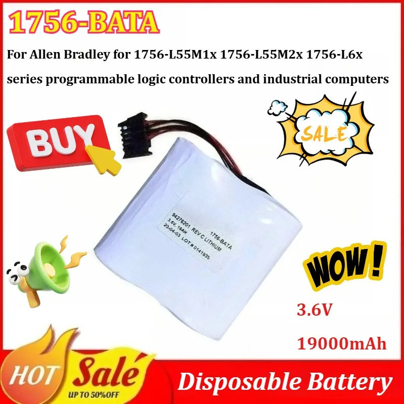 1756-BATA 3.6V แบตเตอรี่แบบใช้แล้วทิ้งสําหรับ Allen Bradley สําหรับ 1756-L55M1x 1756-L55M2x 1756-L6x