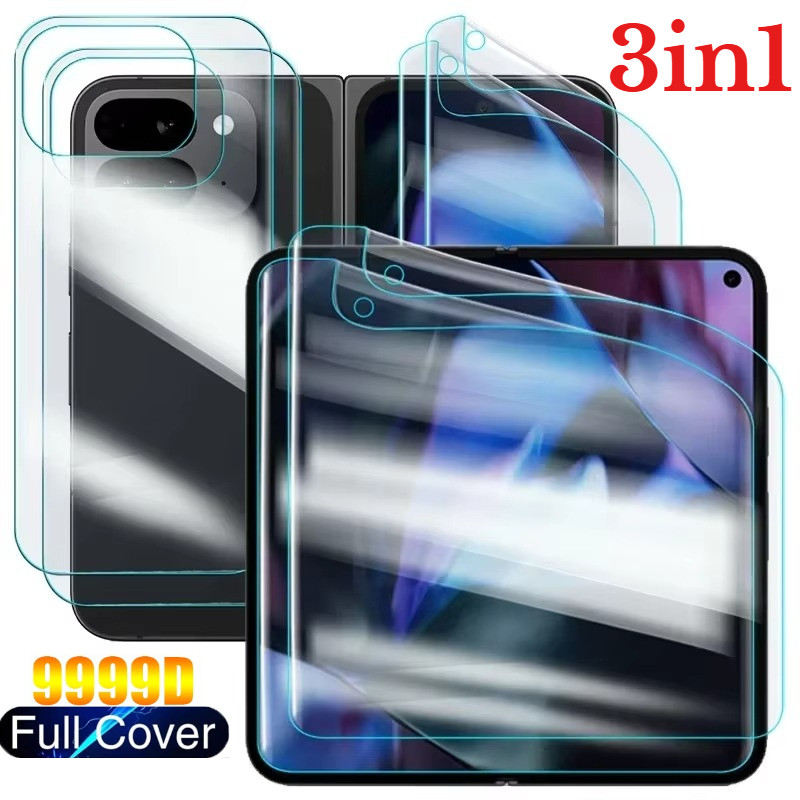 3 ใน 1 โทรศัพท์พับได้ Hydrogel ป้องกันหน้าจอสําหรับ Google Pixel 9 10 11 Pro พับ Anti-Shock Hydrogel