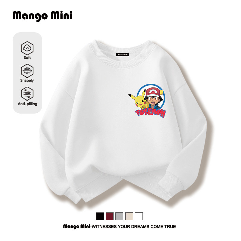 เสื้อแขนยาวเด็ก Sweatshirt T−shirt โปเกมอน Pokemon เด็กชายเด็กหญิงใส่ได้ ลําลอง ทรงหลวม ใหม่【จัดส่งจากประเทศไทย】