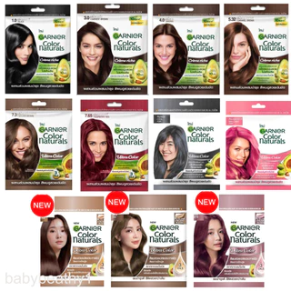GARNIER Color naturalsการ์นิเย่คัลเลอร์แนทเชอรัลส์ครีมย้อมผมครีมเปลี่ยนสีผม30ml.(1 ซอง)พร้อมส่ง