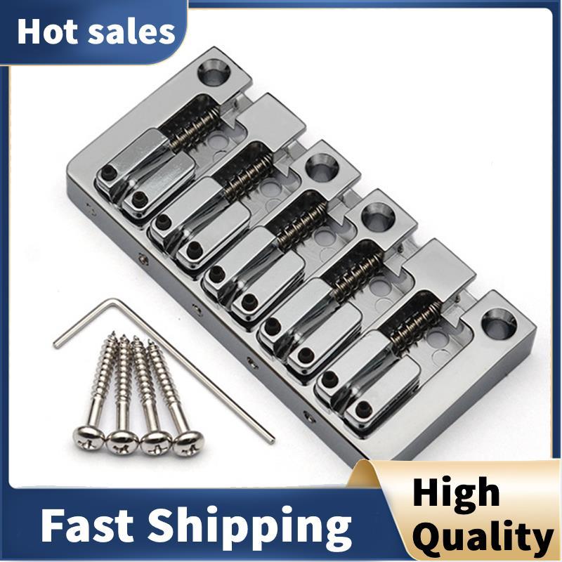 5-String Electric Bridge Flipping Saddle String Spacing 16.5MM Body Bottom Through Fix Bridge Silver