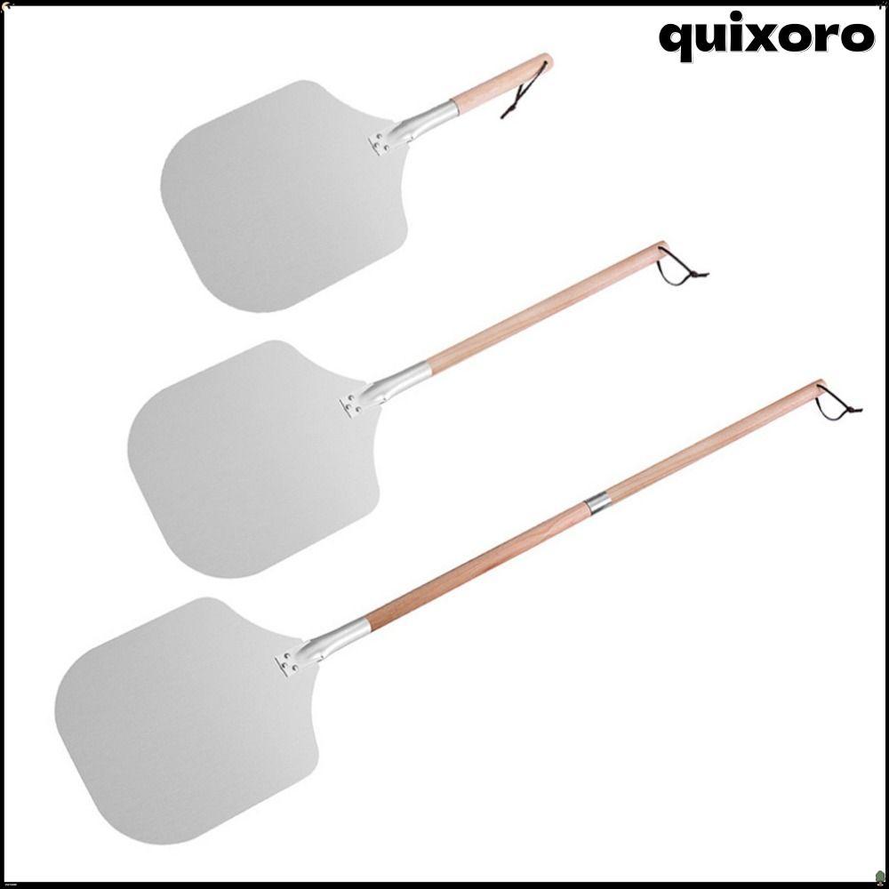 QUIXORO พลั่วพิซซ่า, เครื่องมือเบเกอรี่ที่ถอดออกได้ด้ามไม้ไม้พายพิซซ่า, แบบพกพา Non-Stick 12 นิ้วเค้ก Lifter เค้ก