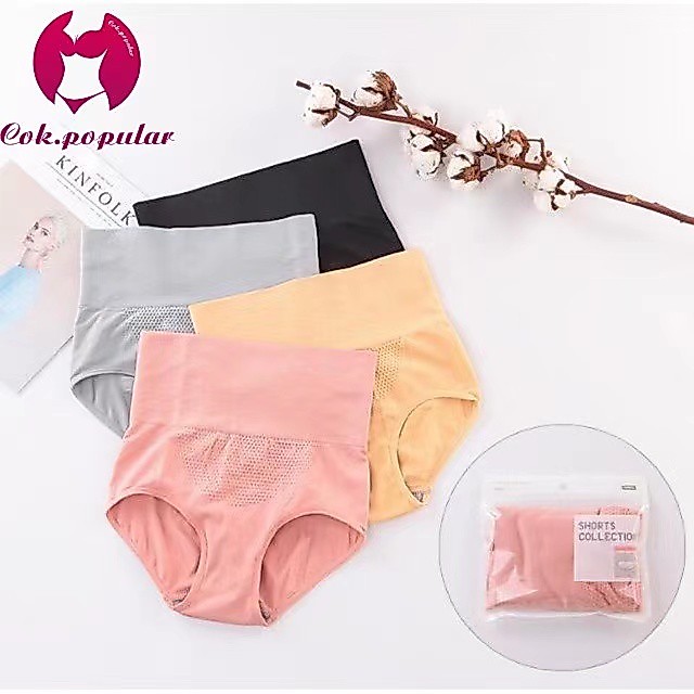 #166 🌸 มี9สี ถูกสุดในไทย ผ้าทอเอวสูง 🌸 กางเกงใน 3D กระชับสัดส่วน เก็บพุงด้านหน้า ยกก้น รังผึ้ง N COK