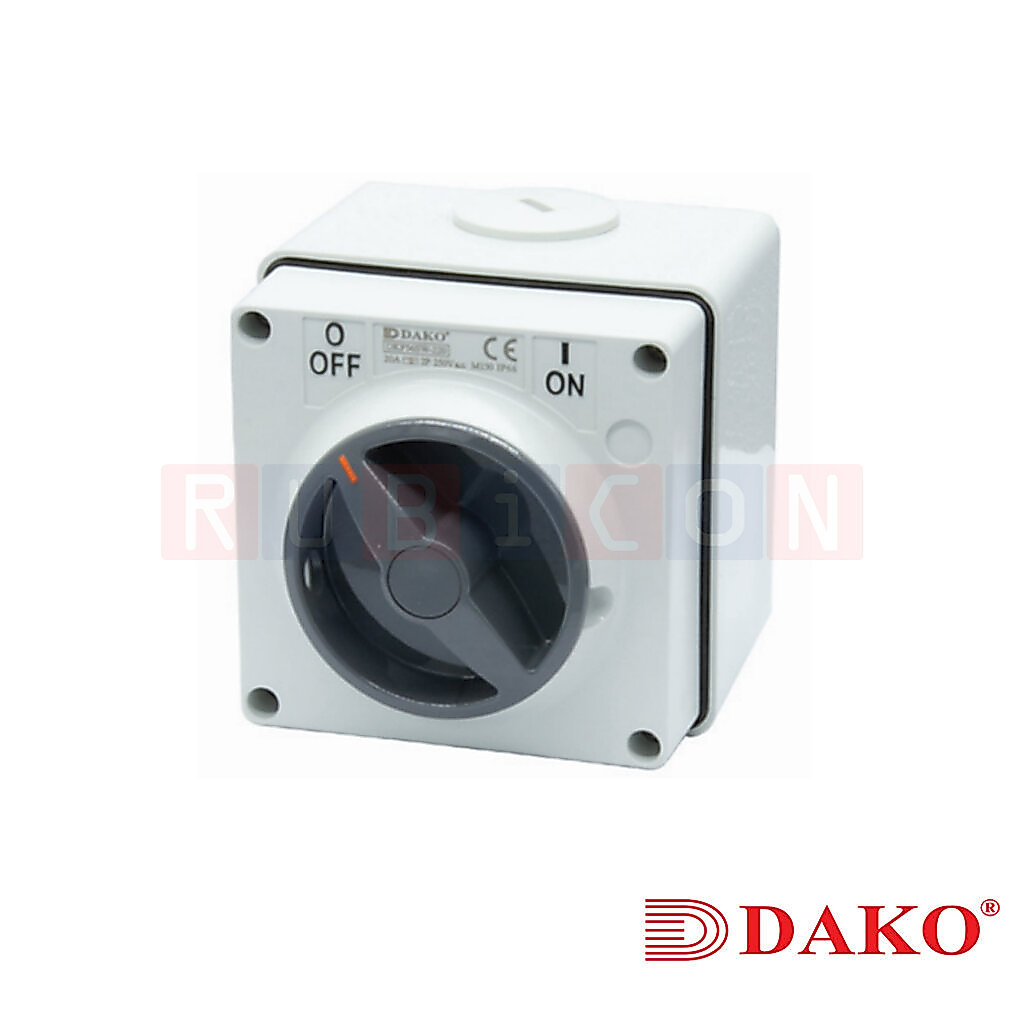 "DAKO" DKF56SW-220 สวิทช์ลูกบิดกันน้ำ 2P 20A 250V (WATERPROOF ROTARY SWITCH)