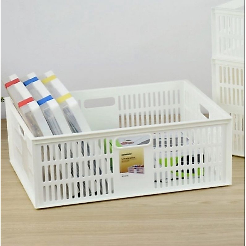 ตะกร้าเหลี่ยมมีหูจับซ้อนได้ DT-41 แบรนด์Keyway ขนาด 36 x 47 x 17 cm