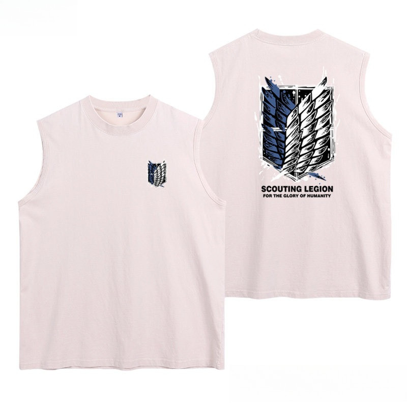 Attack on Titan Wings of Freedom Eren Cosplay Sleeveless Tank Top Unisex Anime Vest Student Streetwe