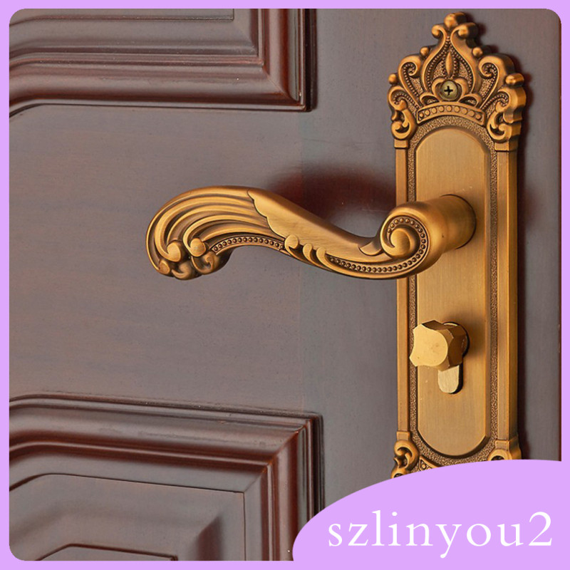 [szlinyou2] ชุดล็อคประตูหรูหราครบชุดที่จับประตูพร้อมปุ่ม 3 ชิ้นสําหรับ