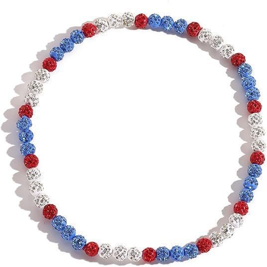 ผู้ชายผู้หญิงเบสบอลลูกปัดสร้อยคอ Unisex Rhinestone Ball สร้อยคอของขวัญสําหรับคนรักเบสบอล [6.24 pdt]