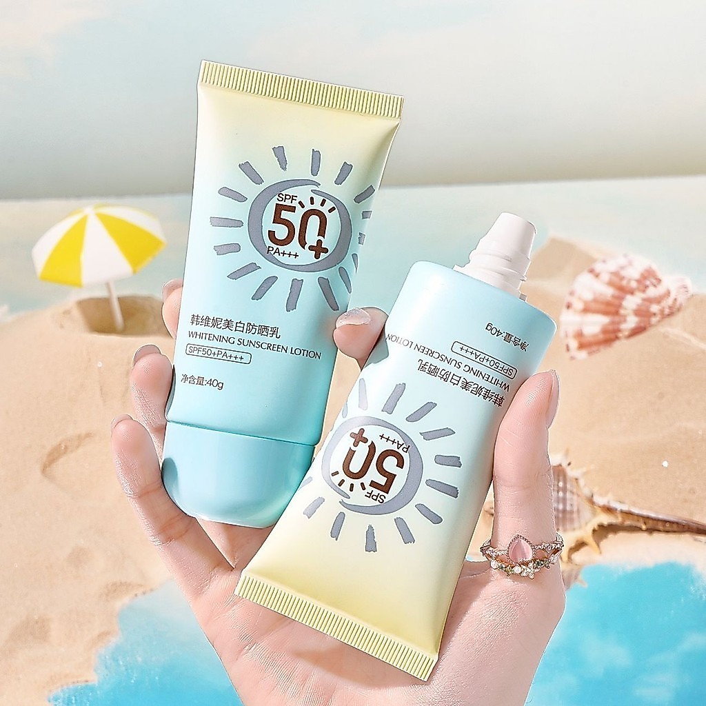 กันแดด ครีมกันแดดไวท์เทนนิ่ง เนื้อโลชั่น whitening sunscreen lotion spf 50 pa+++ ป้องกันรังสียูวี ไม่เหนียวเหนอะหนะ 40g.