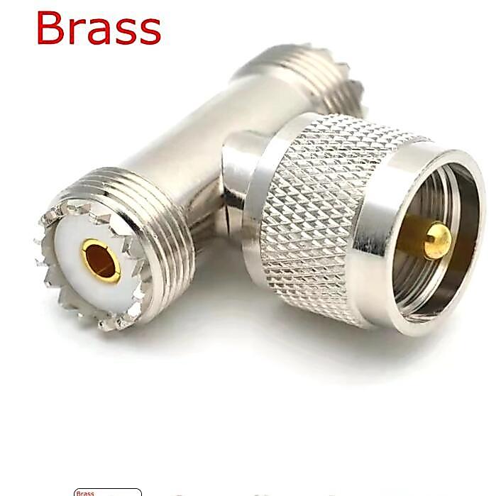1 PC SL16 UHF PL259 ชาย 2 UHF SO239 หญิง T ประเภท 3 Way Coax สายอะแดปเตอร์ Connector