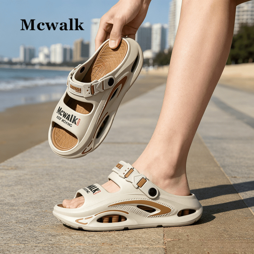 MCWALK EVA รองเท้าแตะ Unisex Arch Foot Support พื้นรองเท้าที่ถอดออกได้ Antibiotic กันลื่นเหมาะสําหรับการขับรถ Commuter