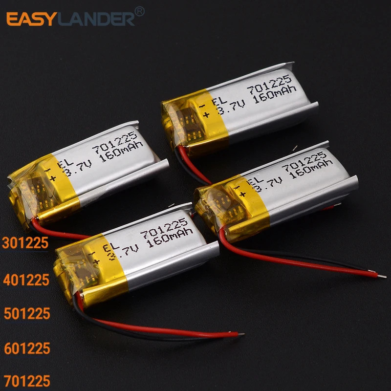 10 ชิ้น/ล็อต 3.7V 110mAh 401225 301225 381225 501225 120มะห์ 601225 701225 แบตเตอรี่ลิเธียมไอออนโพลี