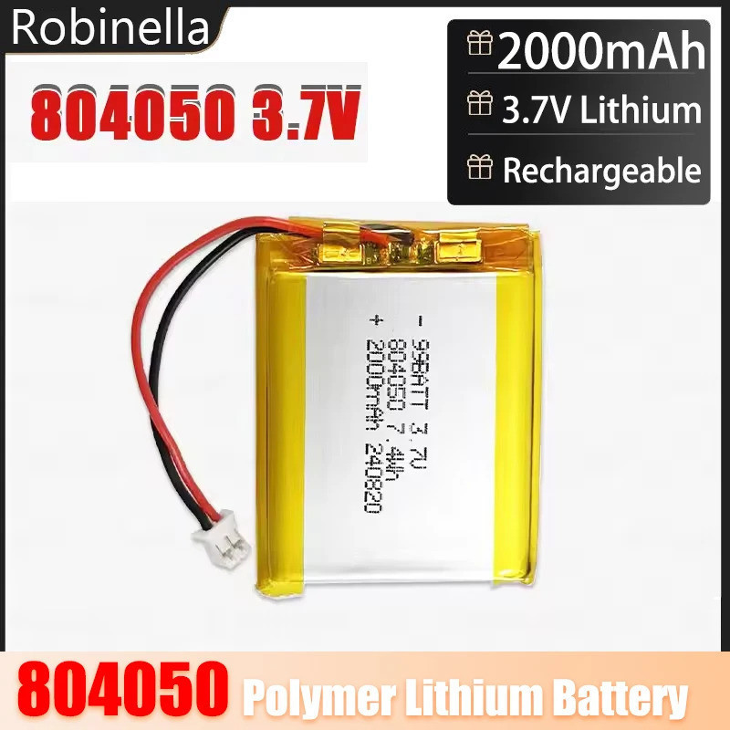 804050 แบตเตอรี่ 2000mAh Li-Polymer แบตเตอรี่ 3.7V แบตเตอรี่ลิเธียมไอออนสําหรับนวดอุปกรณ์การแพทย์รถ 