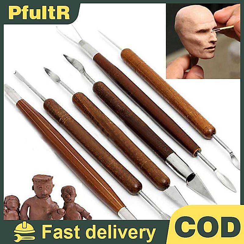 Null 6 ชิ้น Clay Sculpting ขี้ผึ้งแกะสลักเครื่องปั้นดินเผา DIY เครื่องมือ Shapers Polymer Modeling ของขวัญ null