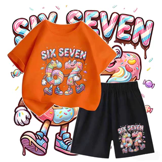 [COD] พร้อมส่ง SIX-SEVENเสื้อยืดเด็ก คอตตอน ชุดสูทเด็กผู้ชาย ชุดลำลอง 2 ชิ้น แฟชั่น สำหรับเด็กชายตัวเล็ก ๆ เซ็