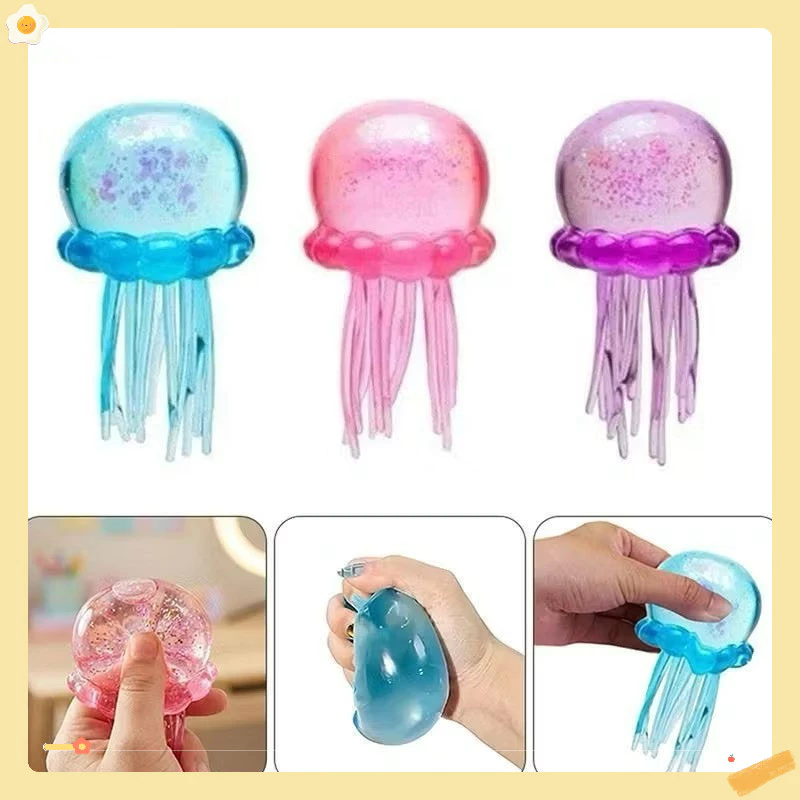 สกุชชี่ แมงกระพรุน สกุชชี่น้ำแข็ง เจลใส นุ่มเด้ง ของเล่นบีบนุ่ม สีสัน สวย หลากหลายแบบ ของเล่นบีบ สกุชชี่
