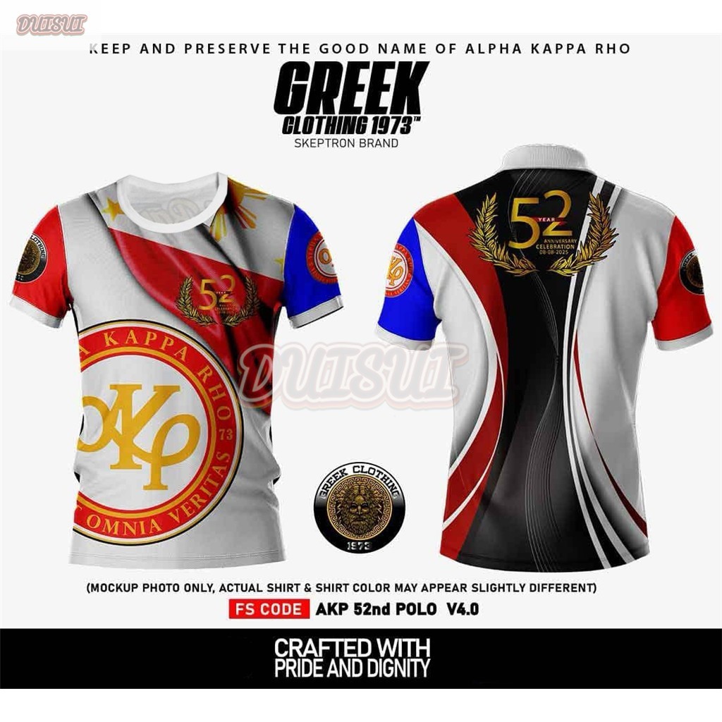 ผู้ชาย AKP Alpha Kappa Rho V34 52nd Anniversary Skeptron Quick-Dry Casual 3D พิมพ์เสื้อยืด 3 ด้านบน