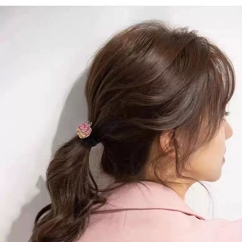 พลอยเทียมตกแต่งผม สีชมพูลายดาวห้าแฉก สำหรับสาวๆ