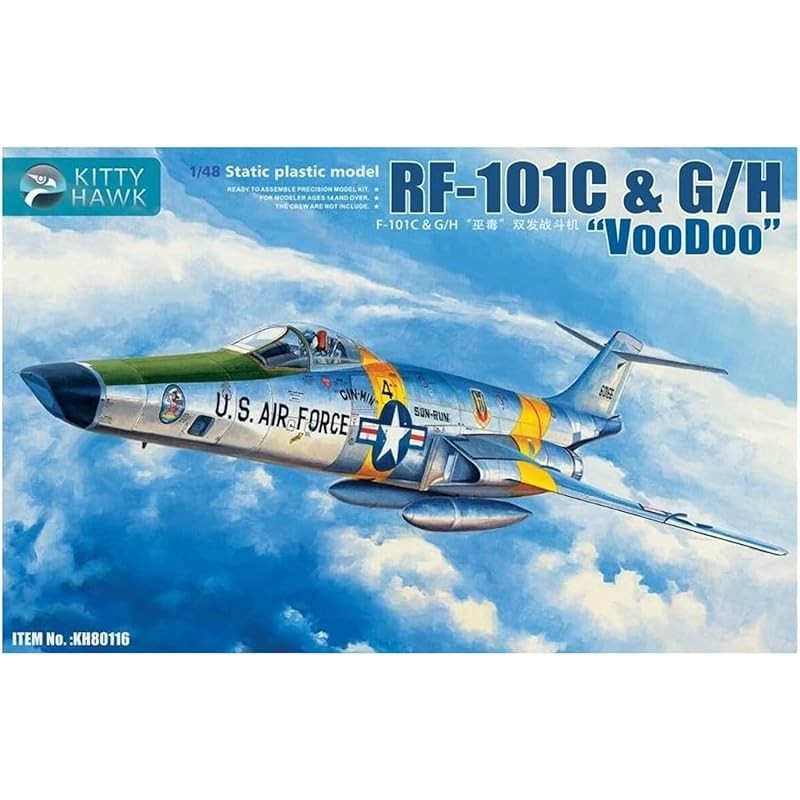 Kitty Hawk Model 1/48 RF-101 C&G/H Voodoo Reconnaissance Aircraft Plastic Model KH80116 (aircraft)