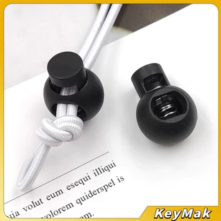 KeyMak สต๊อปเปอร์ ตัวล๊อคเชือก ตัวล็อคสาย อุปกรณ์เสื้อผ้า วัสดุพลาสติก สีดำ rope stopper
